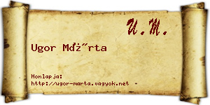 Ugor Márta névjegykártya