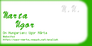 marta ugor business card